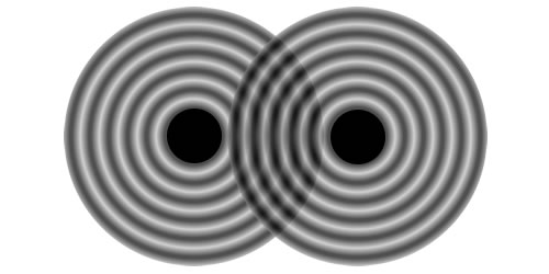 illustration of spherical waves with two point sources